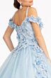 Elizabeth K GL1988 Floral Applique Cold-Shoulder Sweet 16 Dress