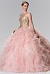 Elizabeth K GL2208 Cutout Back Ruffle Skirt Sweet 16 Gown