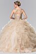 Elizabeth K GL2208 Cutout Back Ruffle Skirt Sweet 16 Gown