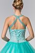 Elizabeth K GL2309 Strappy Back Beaded Halter Neck Sweet 16 Gown