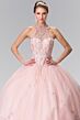 Elizabeth K GL2348 Strappy Back Sheer Halter Neck Sweet 16 Gown