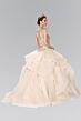 Elizabeth K GL2378 Beaded Scoop Neck Cutout Back Sweet 16 Gown