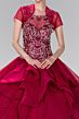 Elizabeth K GL2378 Beaded Scoop Neck Cutout Back Sweet 16 Gown