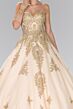 Elizabeth K GL2379 Lace-Up Back Embroidered Strapless Sweet 16 Dress