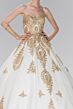 Elizabeth K GL2379 Lace-Up Back Embroidered Strapless Sweet 16 Dress
