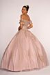 Elizabeth K GL2510 Ruffle Cold-Shoulder Basque Waist Sweet 16 Dress