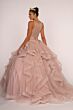 Elizabeth K GL2513 Ruffle Skirt Illusion Back Sweet 16 Gown
