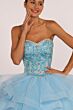 Elizabeth K GL2515 Tiered Ruffle Skirt Sweetheart Neck Sweet 16 Gown