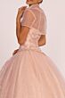 Elizabeth K GL2600 Beaded Halter Neck Sheer Bolero Sweet 16 Gown