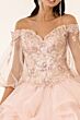Elizabeth K GL2601 Ruffle Skirt Puff Sleeve Sweet 16 Gown