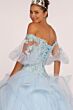 Elizabeth K GL2601 Ruffle Skirt Puff Sleeve Sweet 16 Gown