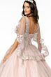 Elizabeth K GL2800 Cape Sleeve V-Neck Sweet 16 Gown