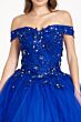 Elizabeth K GL2802 Off-The-Shoulder Lace Up Back Quinceanera Gown