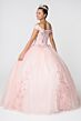 Elizabeth K GL2802 Off-The-Shoulder Lace Up Back Quinceanera Gown