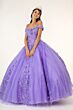 Elizabeth K GL2802 Off-The-Shoulder Lace Up Back Quinceanera Gown
