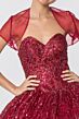 Elizabeth K GL2804 Sweetheart Neck Sheer Bolero Sweet 16 Dress