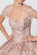 Elizabeth K GL2804 Sweetheart Neck Sheer Bolero Sweet 16 Dress