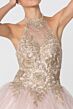 Elizabeth K GL2805 Halter Neck Embroidered Bodice Sweet 16 Dress