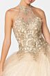 Elizabeth K GL2805 Halter Neck Embroidered Bodice Sweet 16 Dress