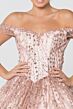 Elizabeth K GL2831 Off-The-Shoulder Basque Waist Quinceanera Gown