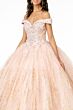 Elizabeth K GL2910 Off-The-Shoulder Beaded Bodice Sweet 16 Dress