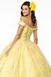 Elizabeth K GL2910 Off-The-Shoulder Beaded Bodice Sweet 16 Dress