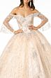 Elizabeth K GL2911 Off-The-Shoulder Bell Sleeve Sweet 16 Gown