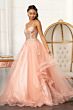 Elizabeth K GL3021 Plunging Neck Spaghetti Strap Sweet 16 Dress