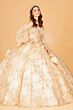 Elizabeth K GL3071 Puff Sleeve Back Bow Quinceanera Dress