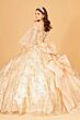 Elizabeth K GL3071 Puff Sleeve Back Bow Quinceanera Dress