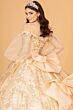 Elizabeth K GL3071 Puff Sleeve Back Bow Quinceanera Dress