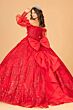 Elizabeth K GL3071 Puff Sleeve Back Bow Quinceanera Dress