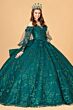 Elizabeth K GL3071 Puff Sleeve Back Bow Quinceanera Dress
