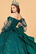 Elizabeth K GL3071 Puff Sleeve Back Bow Quinceanera Dress