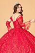 Elizabeth K GL3073 Removable Sleeve Off-The-Shoulder Sweet 16 Dress