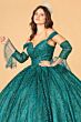 Elizabeth K GL3073 Removable Sleeve Off-The-Shoulder Sweet 16 Dress