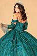 Elizabeth K GL3073 Removable Sleeve Off-The-Shoulder Sweet 16 Dress