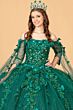 Elizabeth K GL3075 Off-The-Shoulder Sheer Streamer Quinceanera Gown