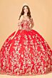 Elizabeth K GL3077 Off-The-Shoulder Embroidered Sweet 16 Dress