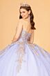 Elizabeth K GL3078 Sheer Cape Embroidered Strapless Sweet 16 Dress