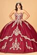 Elizabeth K GL3078 Sheer Cape Embroidered Strapless Sweet 16 Dress