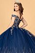 Elizabeth K GL3079 Glitter Off-The-Shoulder Basque Waist Sweet 16 Gown