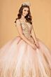Elizabeth K GL3079 Glitter Off-The-Shoulder Basque Waist Sweet 16 Gown