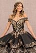 Elizabeth K GL3098 2-Way Skirt Satin Peplum Quinceanera Gown