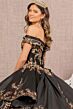 Elizabeth K GL3098 2-Way Skirt Satin Peplum Quinceanera Gown
