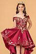 Elizabeth K GL3098 2-Way Skirt Satin Peplum Quinceanera Gown
