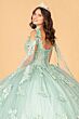 Elizabeth K GL3099 Cold-Shoulder Streamer Embroidered Quinceanera Gown