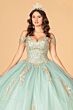 Elizabeth K GL3100 V-Neck Cold Shoulder Quinceanera Gown
