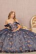 Elizabeth K GL3106 Draped Sleeve Sweetheart Neck Quinceanera Gown