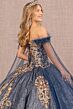 Elizabeth K GL3107 Feather Strap Sheer Streamer Quinceanera Gown